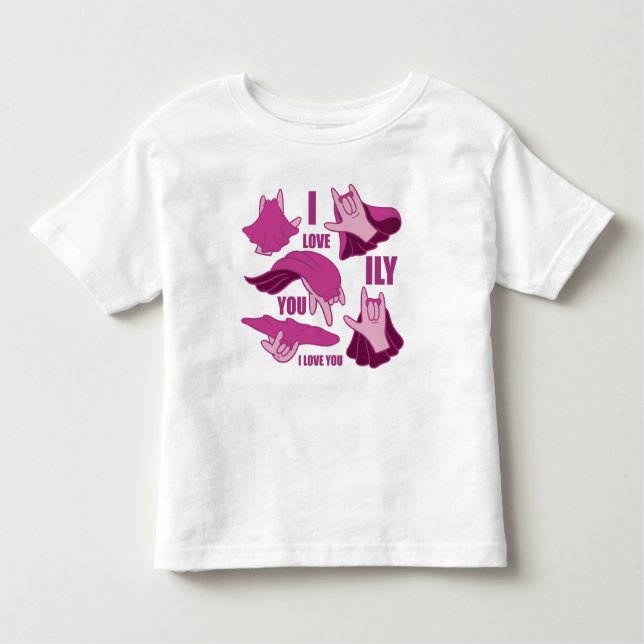 Camiseta Infantil Super-herói ILY - Design ASL (Frente)