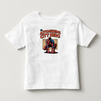 Camiseta Infantil Super-herói Mascarado Agachado Quadrinho Vintage C