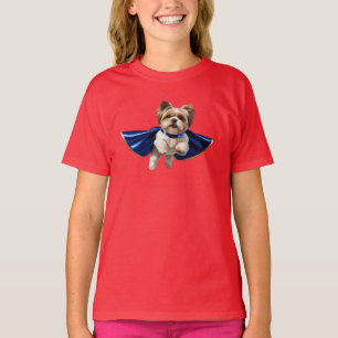 Camiseta Infantil Super-Herói Shih Tzu Fofo