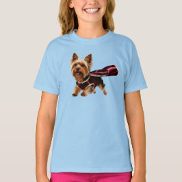 Camiseta Infantil Super-Herói Yorkie Fofa