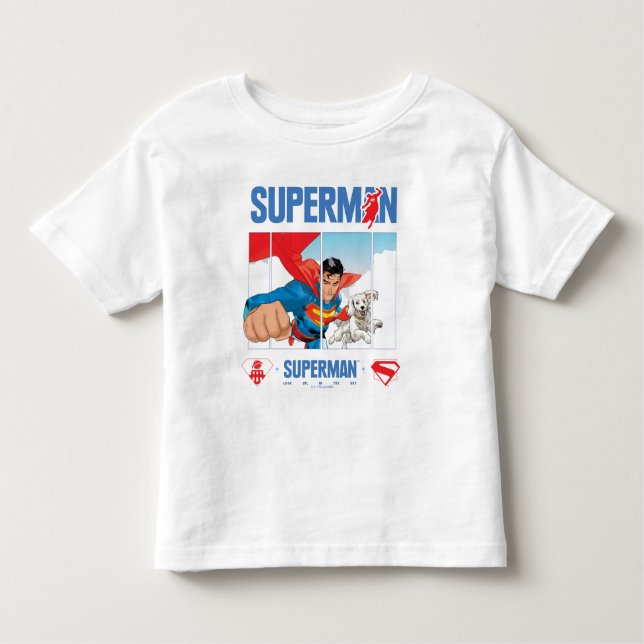 Camiseta Infantil Super-Homem e Krypto Voam (Frente)