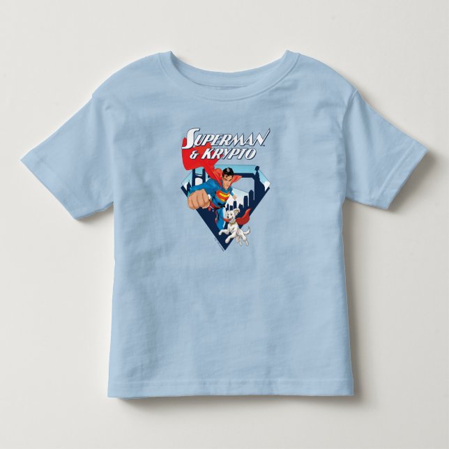 Camiseta Infantil Super-Homem & Krypto Soar (Frente)