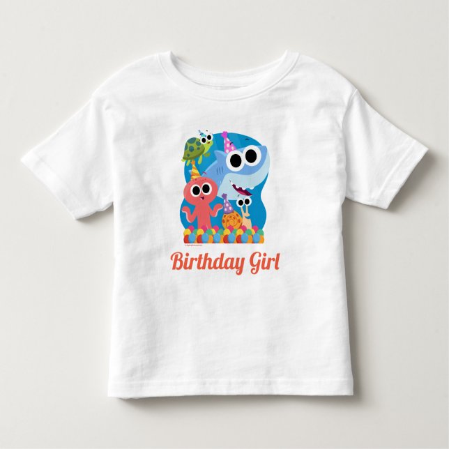 Camiseta Infantil Super Simples | Finny, o Aniversário do Tubarão Co (Frente)