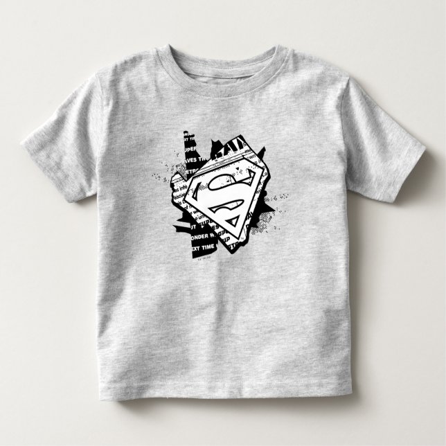 Camiseta Infantil Supergirl Newsprint S-Shield (Frente)