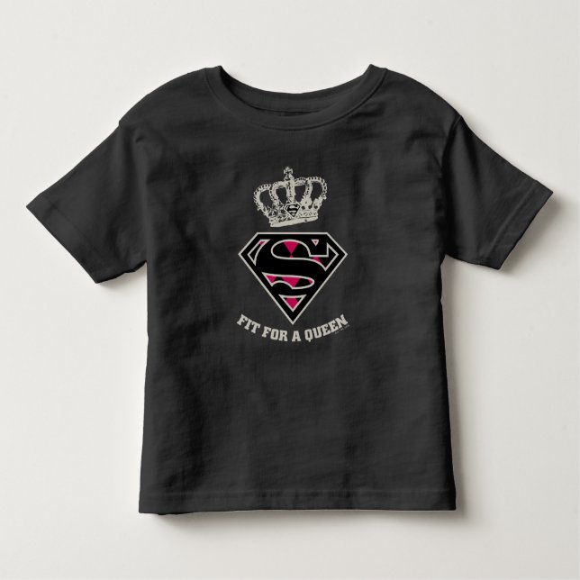 Camiseta Infantil Supergirl S-Shield "Ajustado Por Uma Rainha" (Frente)