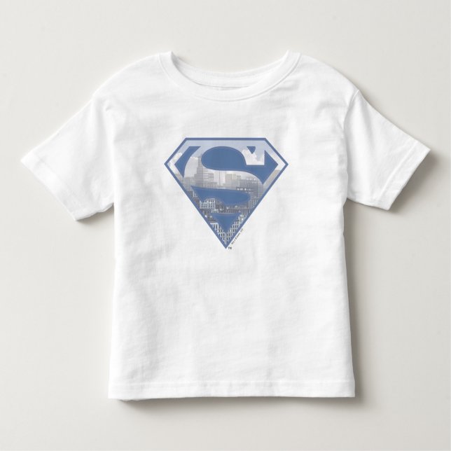 Camiseta Infantil Superman S-Shield | Logotipo azul claro (Frente)
