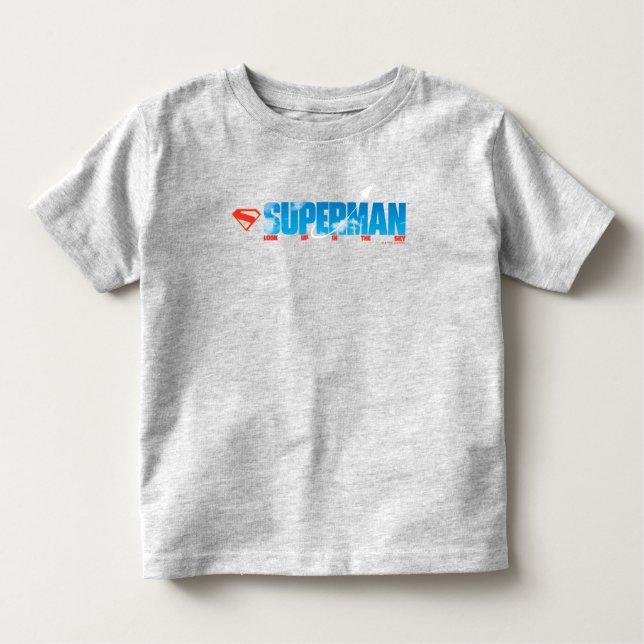 Camiseta Infantil Superman Silhueta Voando Alto (Frente)