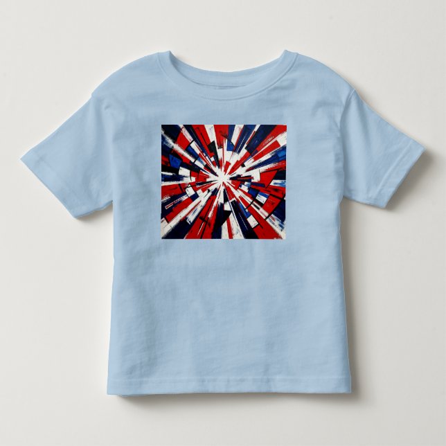Camiseta Infantil Supernova Pop – Explosão Geométrica Abstrata (Frente)