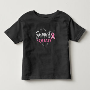 Camiseta Infantil Suportar Faixa Rosa do Câncer da Mama em Quadrado