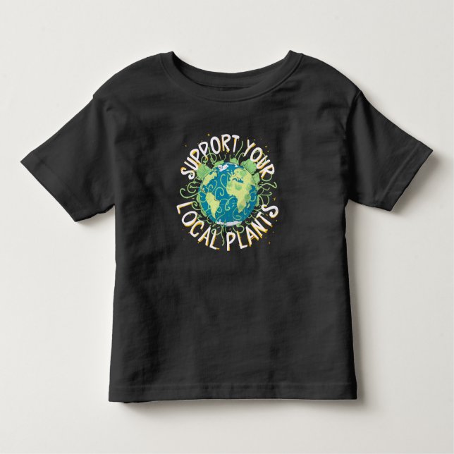 Camiseta Infantil Suporte às suas plantas locais (Frente)
