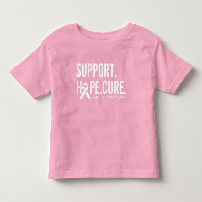 Camiseta Infantil Suporte de conscientização do cancer cura Toddler  (Frente)