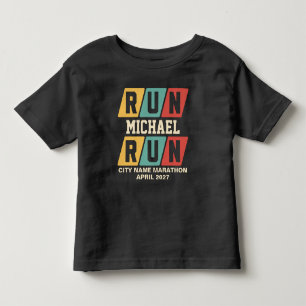 Camiseta Infantil Suporte para Maratona com Nome Personalizado Retro