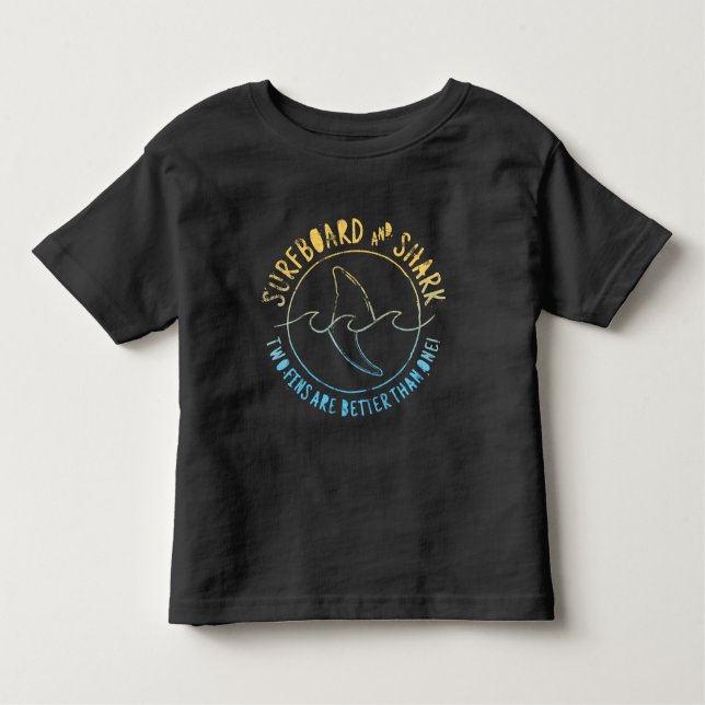 Camiseta Infantil Surfboard E Shark Funny Summer Férias T (Frente)