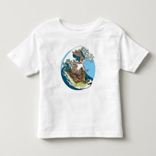 Camiseta Infantil Surfe de Verão - Ilustração de Tartaruga e Coelho