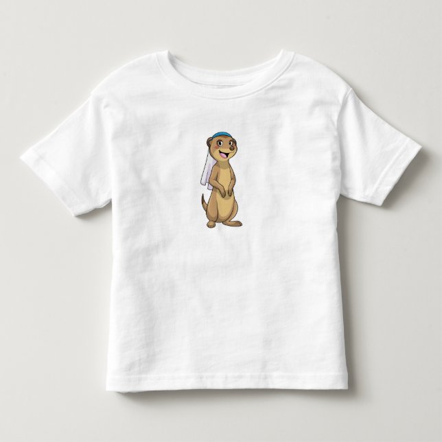 Camiseta Infantil Suricata como Noiva com Véu (Frente)