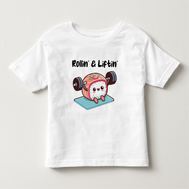Camiseta Infantil Sushi Roll Lifting Weights (Frente)
