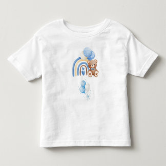 Camiseta Infantil Sweet Bear & Colorful Balloons – Cute Design 🧸🎈