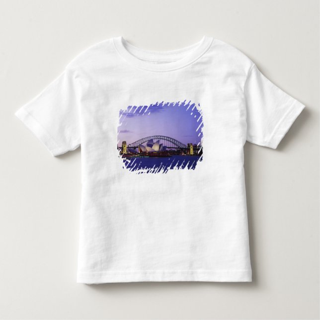 Camiseta Infantil Sydney Opera House e Harbor, New South 2 (Frente)