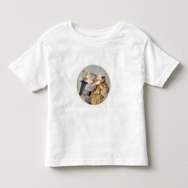 Camiseta Infantil T31130 dois monges que lutam, 1690 (w/c, tinta, (Frente)