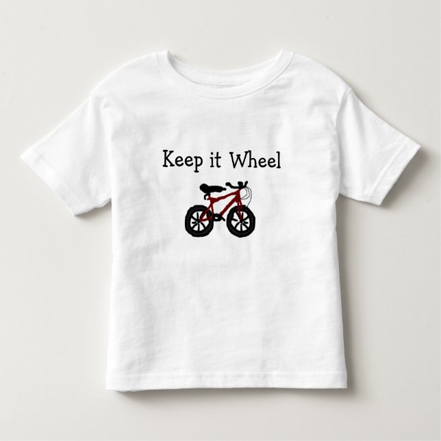 Camiseta Infantil T da bicicleta da criança da Manter--Roda (Frente)