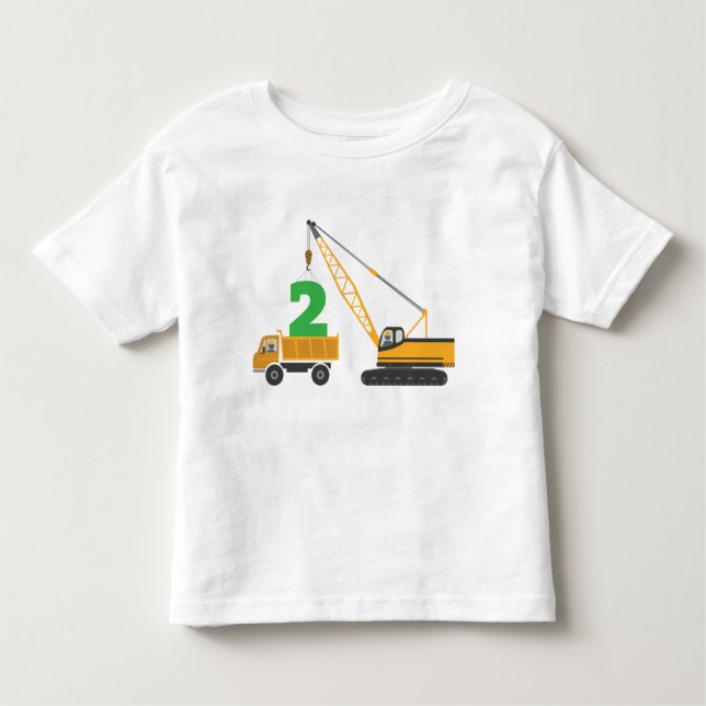 Camiseta Infantil T da construção do segundo aniversário (Frente)