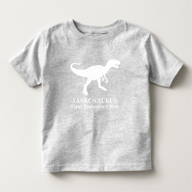 Camiseta Infantil T do t-shirt da criança do dinossauro, (Frente)