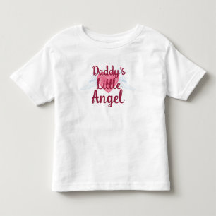 Camiseta Infantil T pequeno do plissado da criança do anjo do pai
