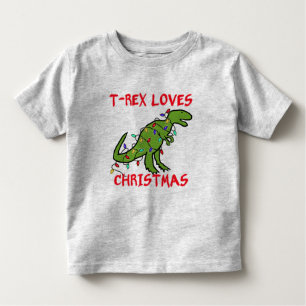 Camiseta Infantil T-Rex ama o Natal