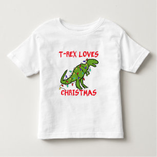 Camiseta Infantil T-Rex ama o Natal