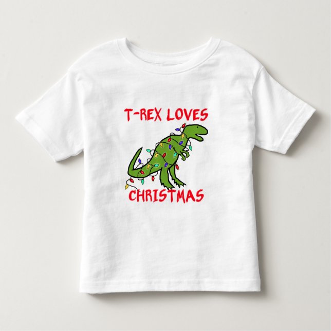 Camiseta Infantil T-Rex ama o Natal (Frente)