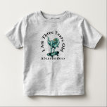 Camiseta Infantil T Rex Dinosaur w/ name, I am 3 years old<br><div class="desc">Modern funny T Rex dinosaur, a clean crisp design. Fun cute summer clothes, add a name to make a perfect custom personalized gift. Jurassic lovers will have fun with this fresh flower toddler top. Great shirt for parties, summer fun or a perfect holiday gift for any kid. This design can...</div>