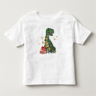 Camiseta Infantil T-Rex The Halls - Funny Dinosaur Christmas Lights