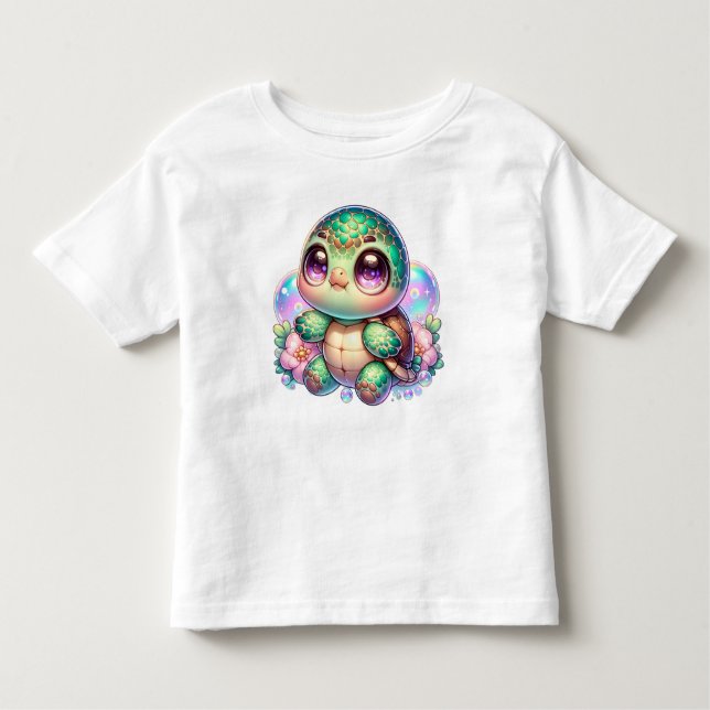 Camiseta Infantil T-Shirt Adorable Turtle Toddler (Frente)