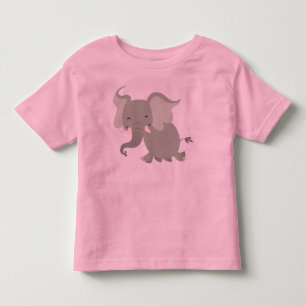 Camiseta Infantil T-shirt alegre bonito das crianças do elefante do