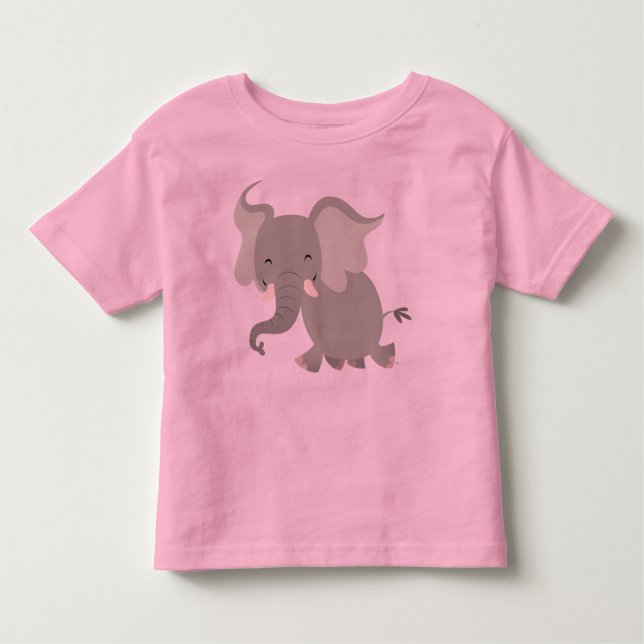 Camiseta Infantil T-shirt alegre bonito das crianças do elefante dos (Frente)