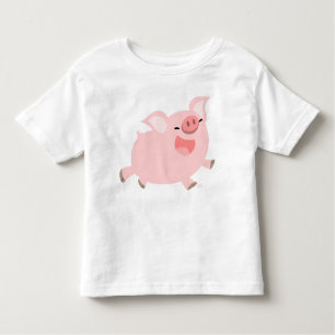 Camiseta Infantil T-shirt alegre das crianças do porco dos desenhos