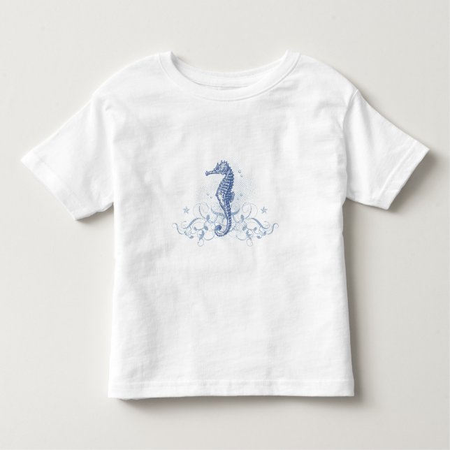 Camiseta Infantil T-shirt artística do cavalo marinho (Frente)