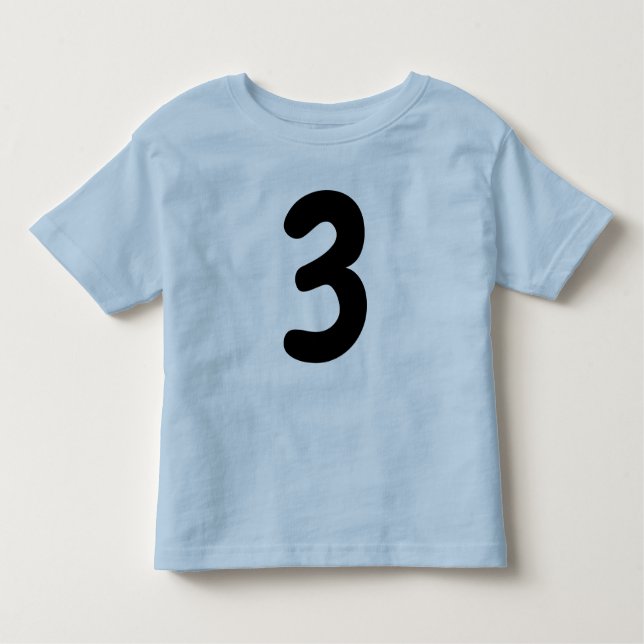 Camiseta Infantil T-Shirt AZUL BOYS DE 3 ANOS DE IDADE (Frente)