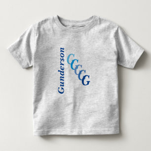 Camiseta Infantil T-shirt - BlueName e iniciais desconcertadas