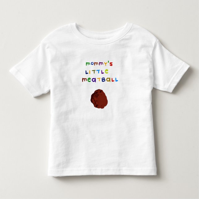 Camiseta Infantil T-shirt bonito da criança do Meatball da mamã (Frente)