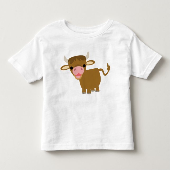 Camiseta Infantil T-shirt bonito das crianças do boi dos desenhos (Frente)