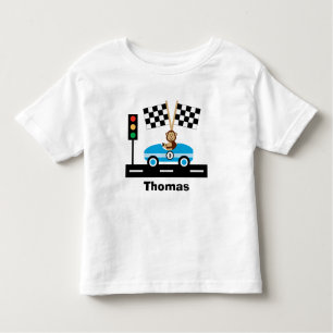 Camiseta Infantil T-shirt bonito de Racecar com macaco