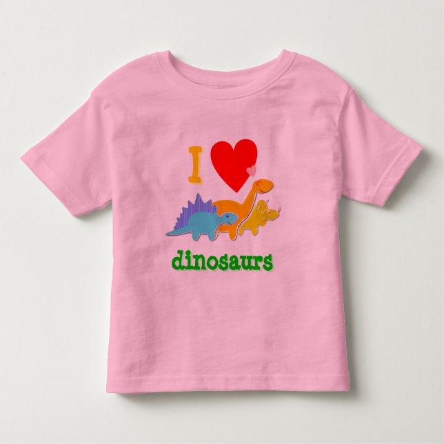 Camiseta Infantil T-shirt bonito dos dinossauros do amor de I (Frente)