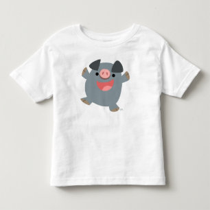Camiseta Infantil T-shirt Bouncy das crianças do porco dos desenhos