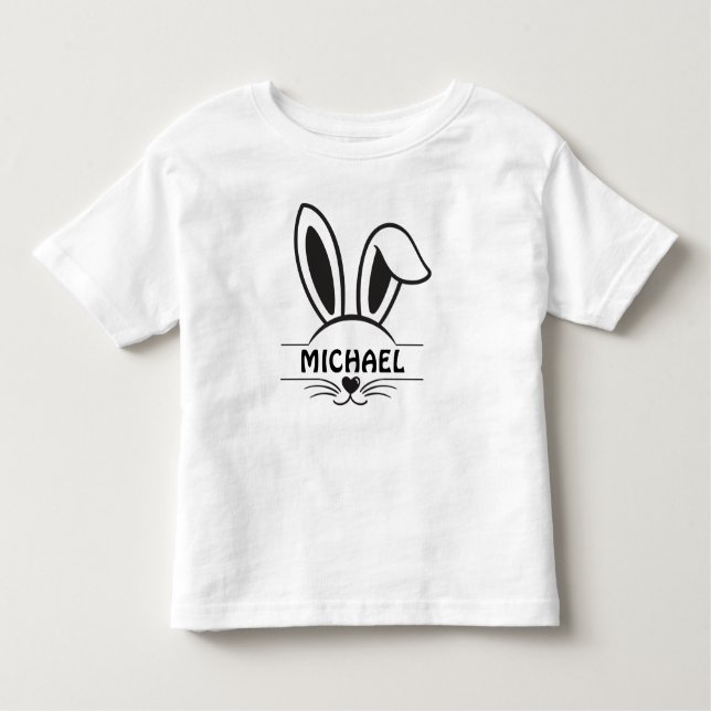 Camiseta Infantil T-shirt Boy Easter Bunny Face Toddler (Frente)