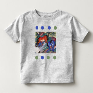 Camiseta Infantil T-Shirt Cavalos Vermelhos e Azuis