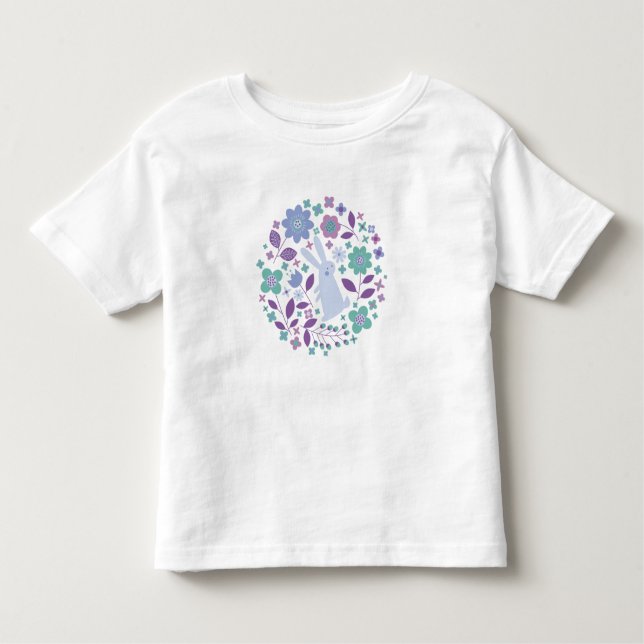 Camiseta Infantil T-Shirt Coelhinha e Flores (Frente)