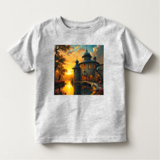 Camiseta Infantil T-shirt com uma fotografia de pôr do sol