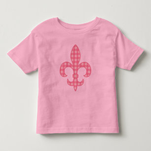 Camiseta Infantil T-shirt cor-de-rosa da criança do guingão da flo