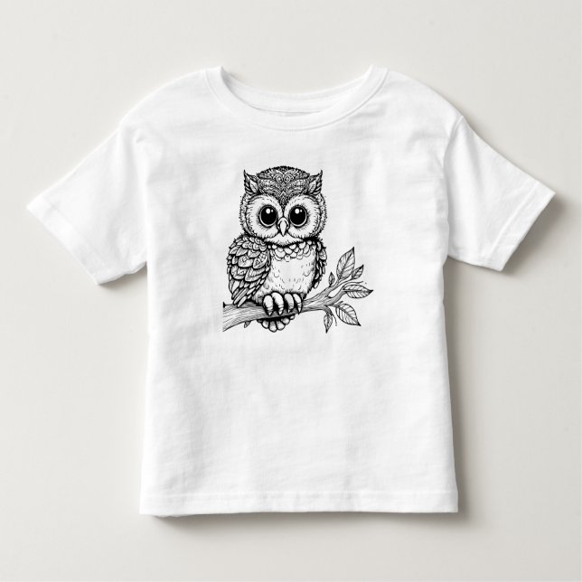 Camiseta Infantil T-Shirt Cute Owl Toddler - Perfeito para as Pequen (Frente)